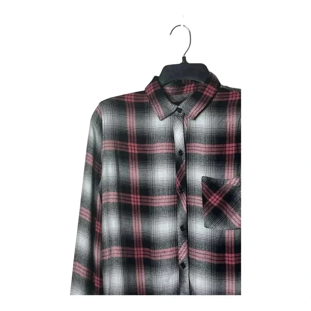 1498. RAILS HUNTER LONG SLEEVE‎ BUTTON UP TOP SIZE XSMALL PINK/BROWN/WHITE - Picture 5 of 11